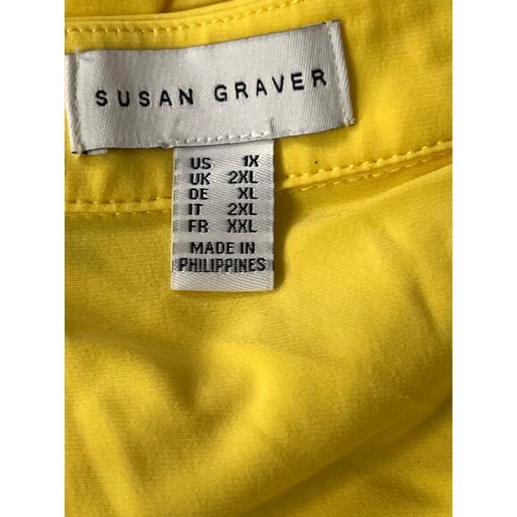 Susan Graver Women’s Yellow Open-Front Cardigan, Size 1X, Style A303410 - Picture 4 of 7